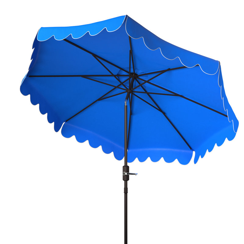 Parasol de marché 8,4 pi Pedrick, Bleu pacifique / blanc