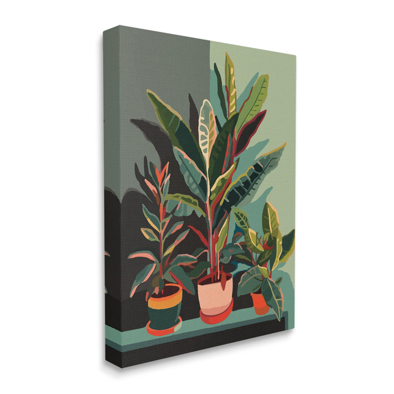 «Modern Pots Plants On Canvas» par Ziwei Li, reproduction d'art moderne, H 48 po x l 48 po x P 1,5 po