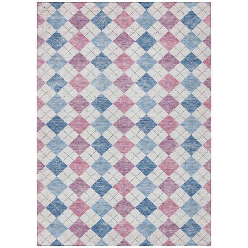 Machine Washable Indoor/Outdoor Jusino ACN2238 Geometric Rug, Rectangle 8' x 10'