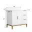 Meuble-lavabo en bois massif H 35 po x l 36 po avec comptoir en quartz et lavabo simple-1014830521