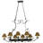Laramie Steel Handcrafted Oval Chandelier Pot Rack