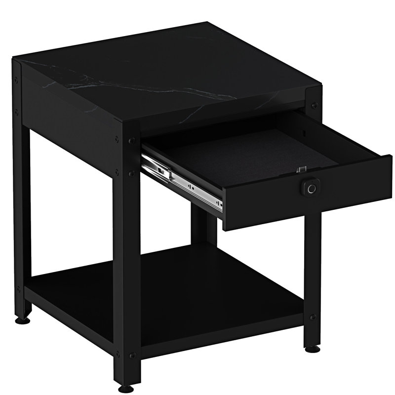 Petite table basse avec tiroir, Noir