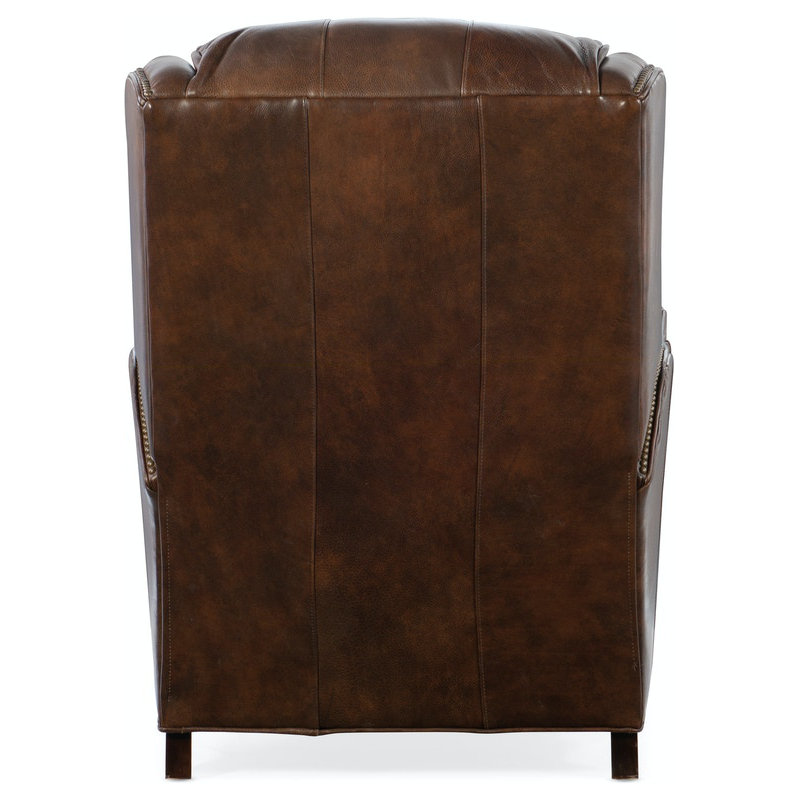 Lancaster Recliner, Corinthian Cherry Genuine Leather, Mahogany, Power