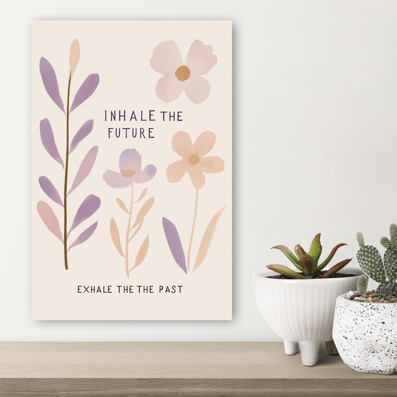 Breathe And Bloom Delicate Minimalist Modern Flower Nature Wall Art Print, 45.72cm H x 30.48cm W