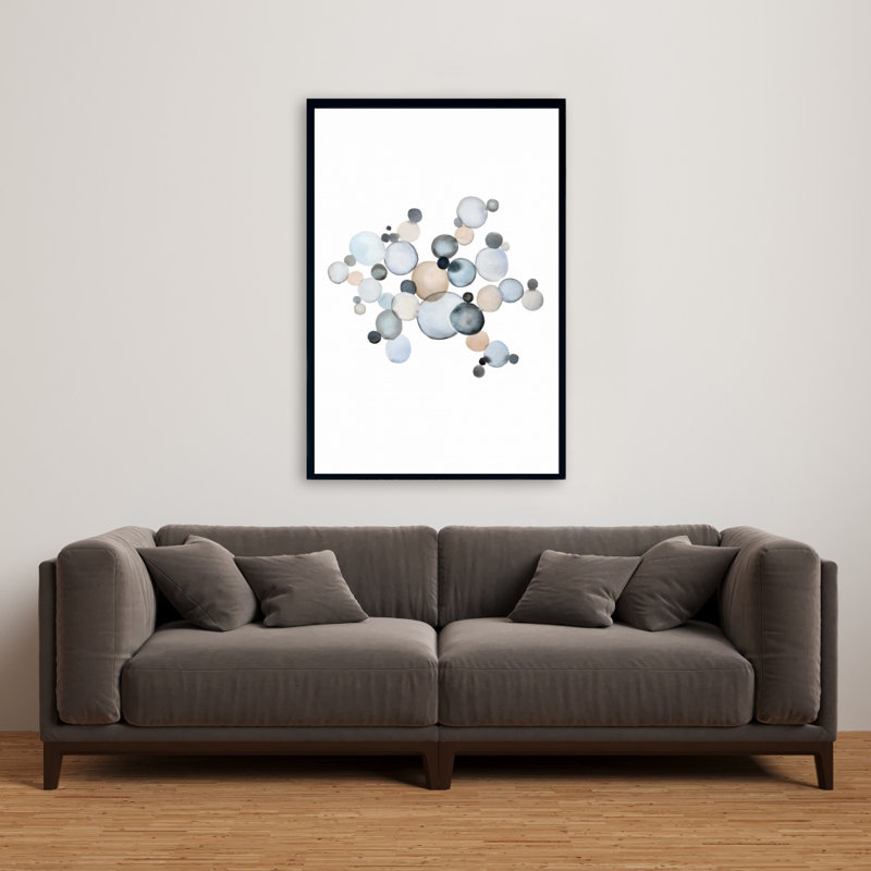 Grayish Bubbles Print On Canvas