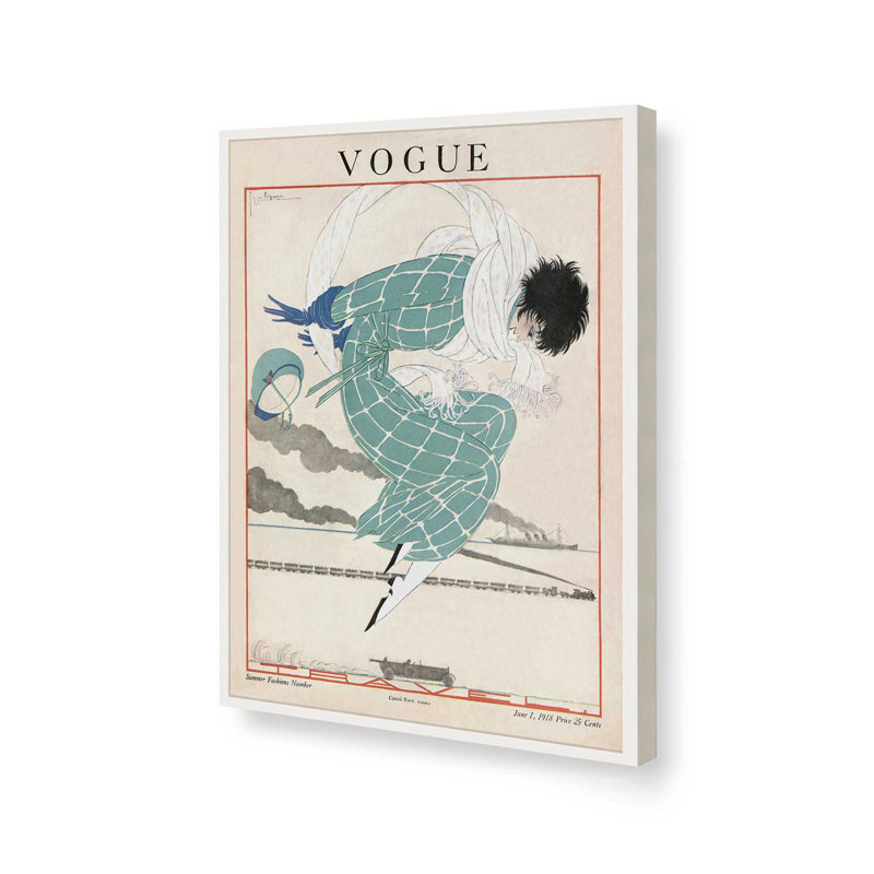 Impression sur toile Vintage Fashion, L 30 x H 40, Blanc, Impression encadrée