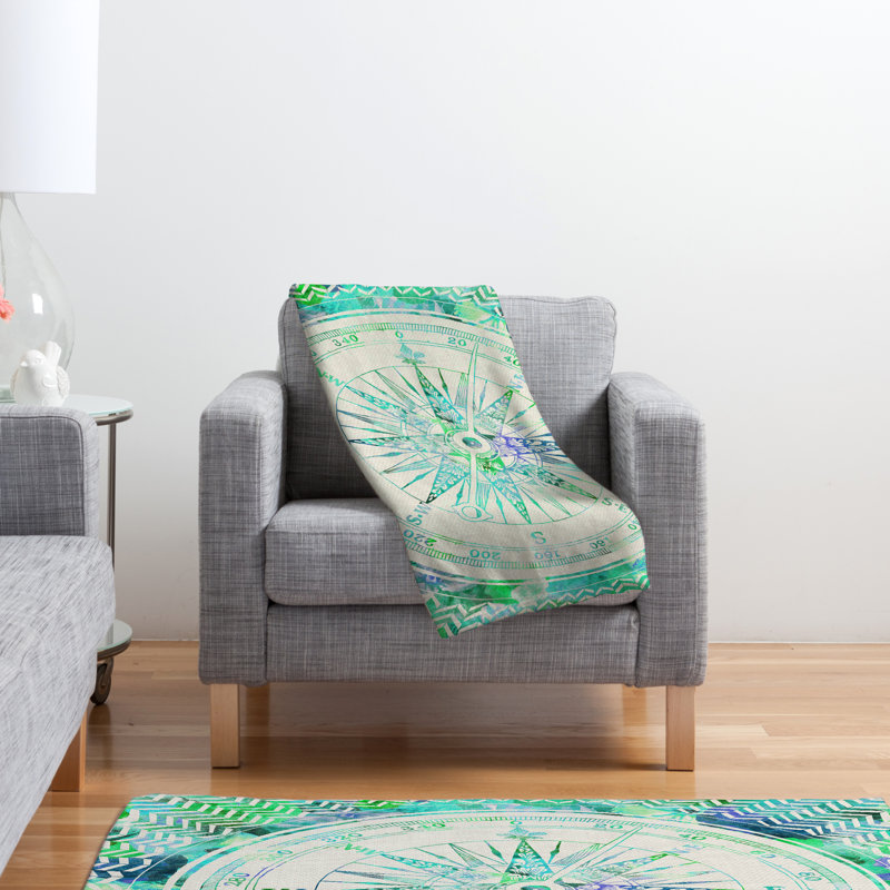 Bianca Green Throw Blanket, Large