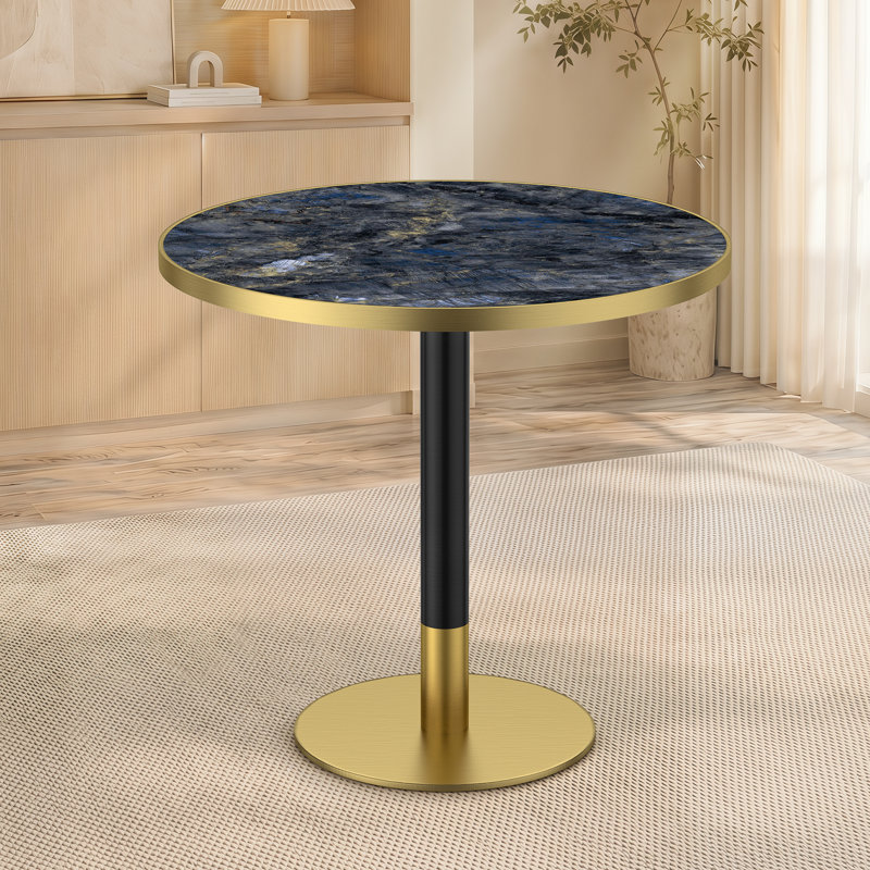 Table de salle à manger moderne moderne de 31,5 pouces avec plateau en pierre frittée Helman