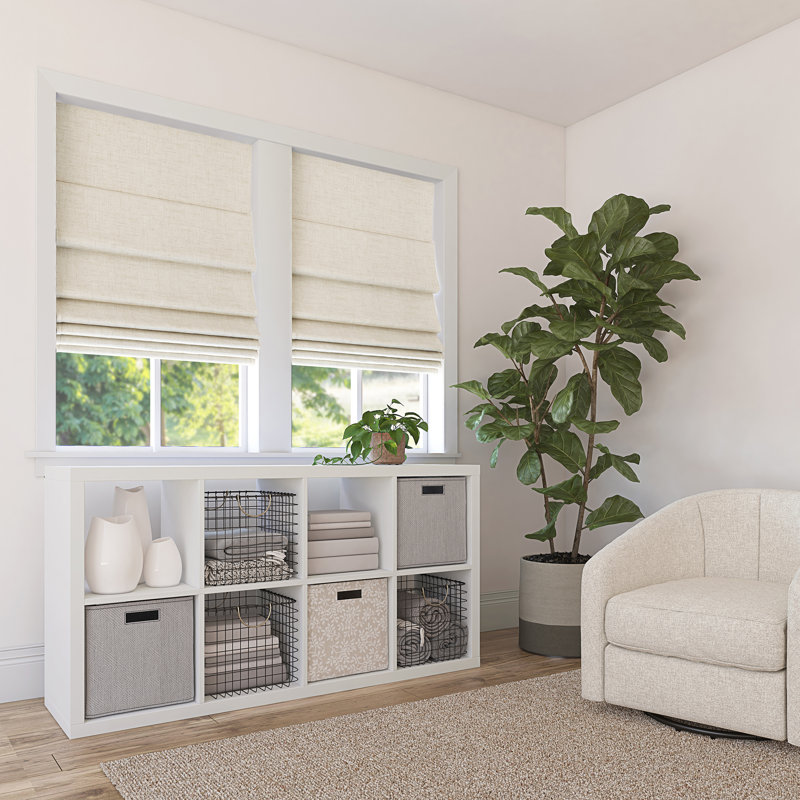  Everton Thermal 100% Blackout Cordless Roman Shade, 31"W x 64"L, Linen