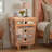 Reclaimed Wood Nightstand with 3 Drawers, Fully Assembled Rustic Side Table