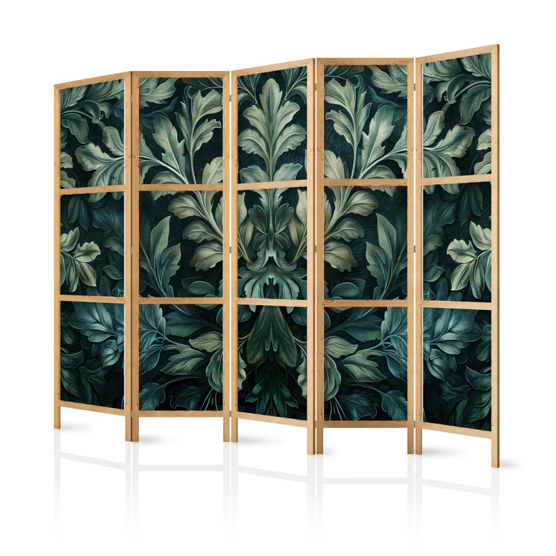171cm H Solid Wood Folding Room Divider, 171cm H x 225cm W x 1.2cm D, 5