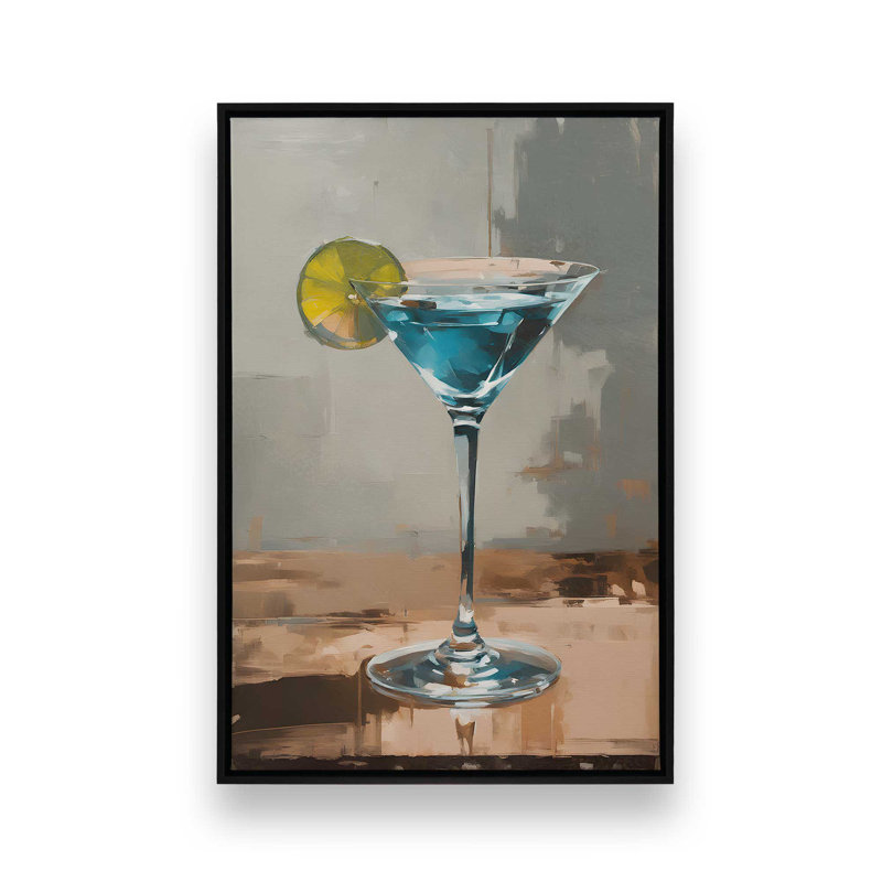 Twist of Blue, Impression encadrée sans passe-partout, H 18,75 po x l 12,75 po, Noir satiné