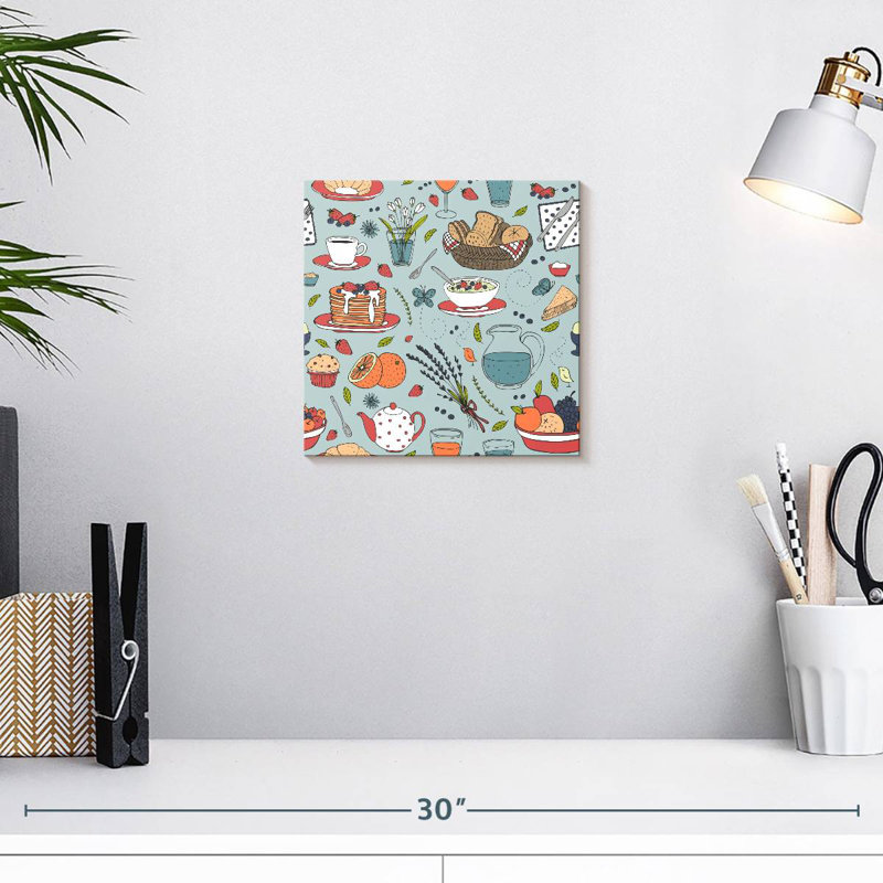 Breakfast Food Pattern, 10" H x 10" W