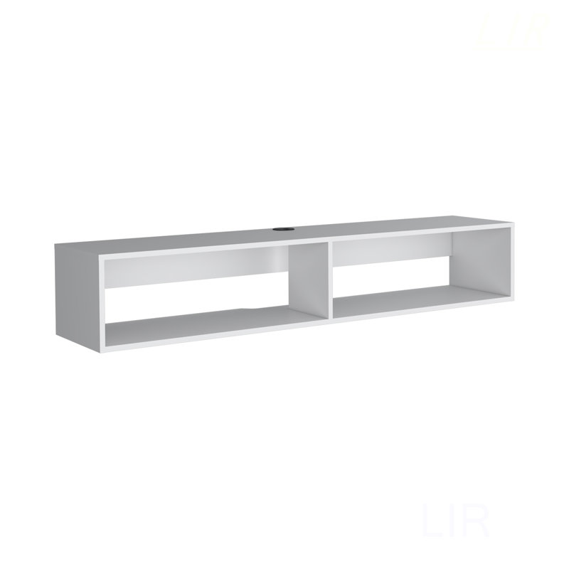 Meuble télé Warrior 59 po, Blanc, 10,49 po H x 59,18 po L x 12,56 po l