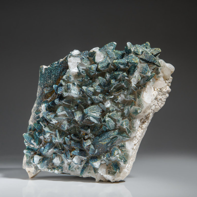 Chalcopyrite sur calcite provenant du quartier minier d'Edong, Daye, Hubei, Chine