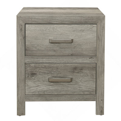Table de chevet transitionnelle en simili bois plaqué
