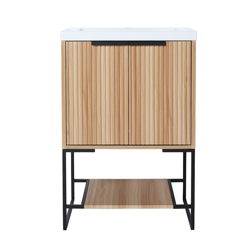 Meuble-lavabo autoportant de 24 po avec lavabo en résine BVA01124MP-1, (W99981917), Érable