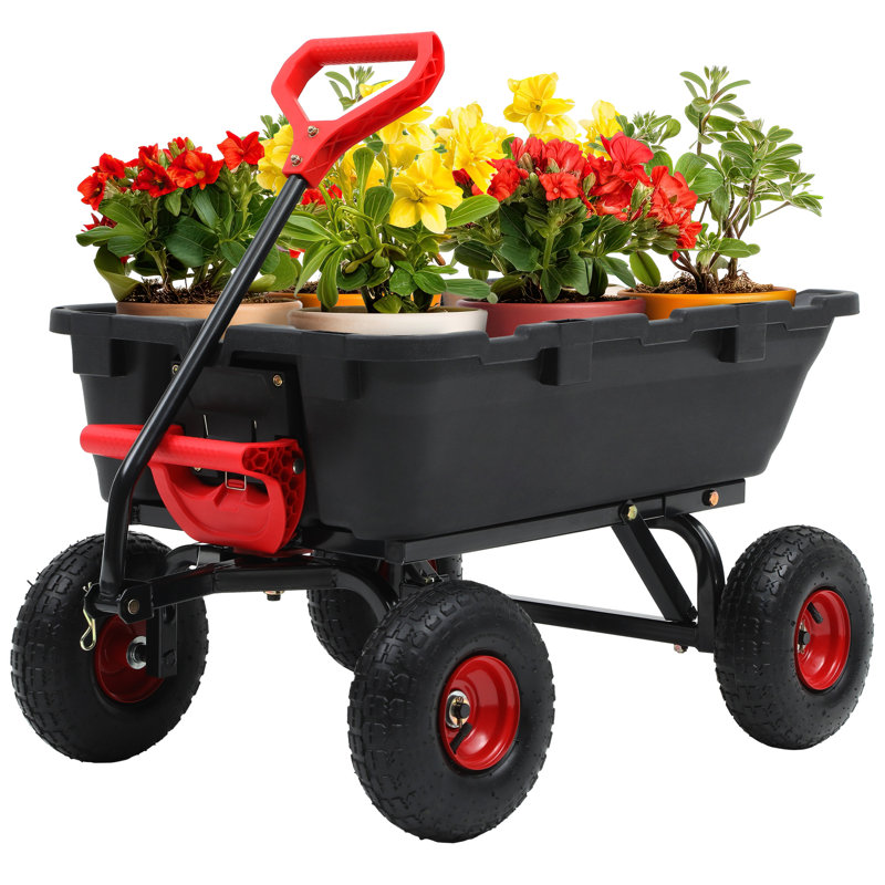 800LBS Heavy-Duty Garden Dump Cart with Steel Frame