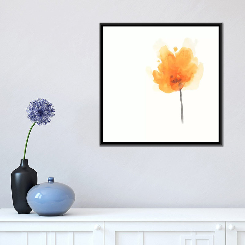 « expressif fleuris ix », impression sur toile, H 18 po x l 18 po x P 1,5 po, Toile avec cadre noir, Pas de tapis