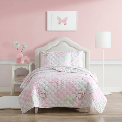 Laura Ashley Kids Ellyn Cozy Pink Quilt Set