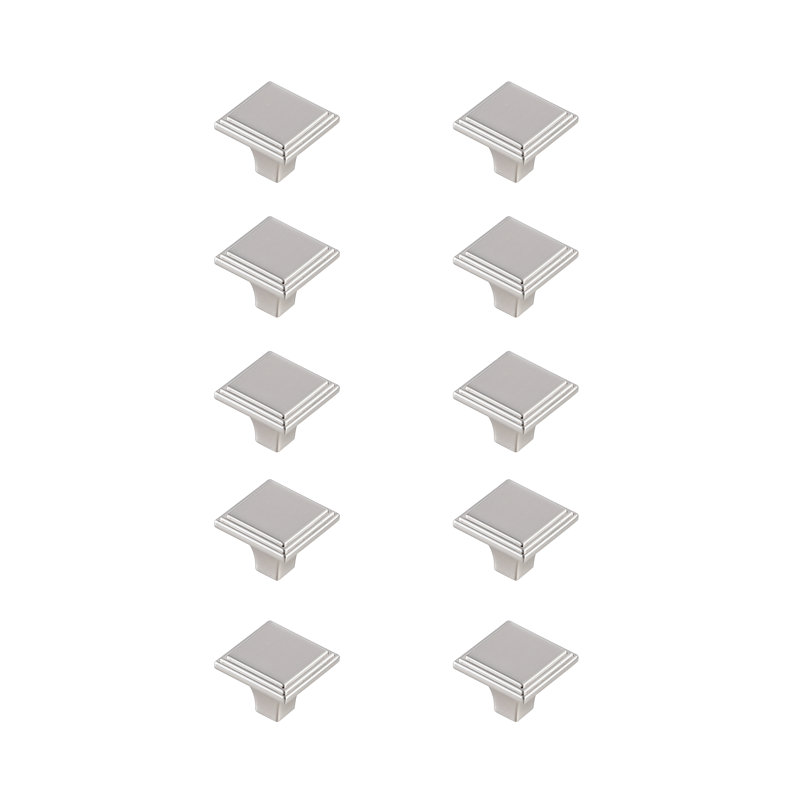 Daejuan 1" Length Square Knob, Brushed Nickel