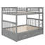 Lit double superposé double avec tiroirs de rangement et conception convertible-329132429