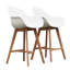 Chaises de bar avec accoudoirs en teck Rafael-1615349900