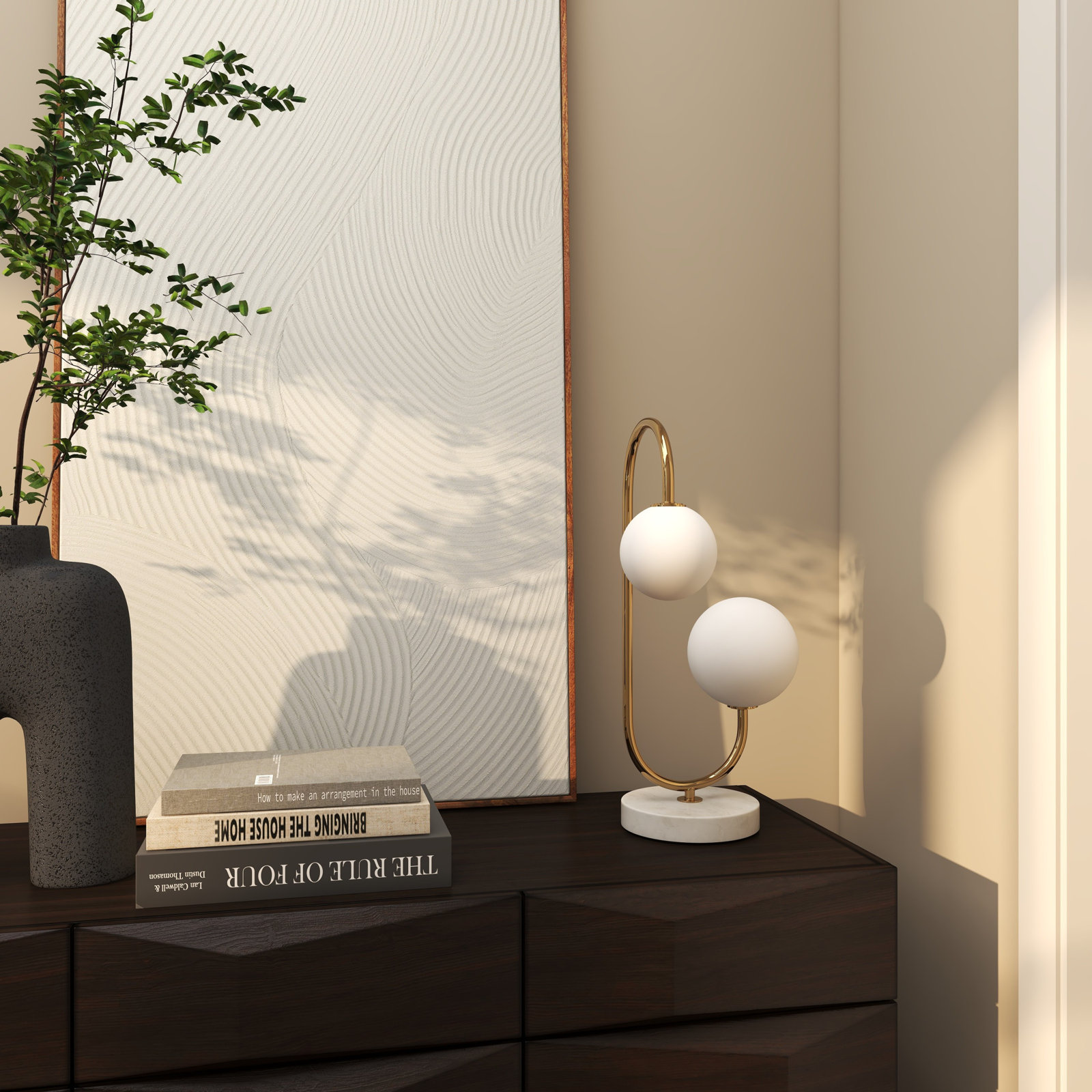 Ariza Novelty Lamp, Gold, 18.45'" H x 9.9" W x 11" D