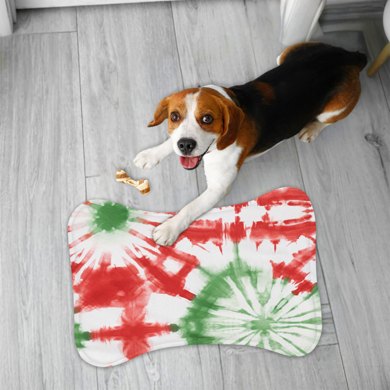 Tapis rouge, blanc, vert et spirales - 1 pièce, 14"