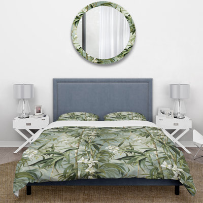 Bamboo Elegance Tropical Pattern I Duvet Cover