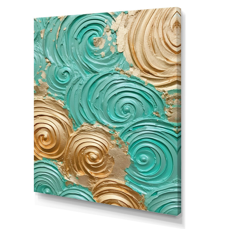 «Teal Gold», reproduction sur toile, 20" H x 12" W, Toile tendue