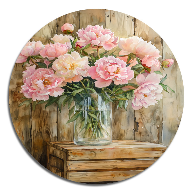 Parrett - Assorted Bouquets Round Metal Print, 36" H x 36" W