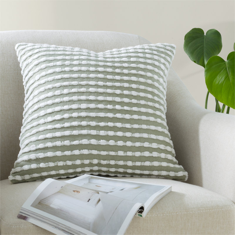 Stab Stitch Cushion Cover, Green