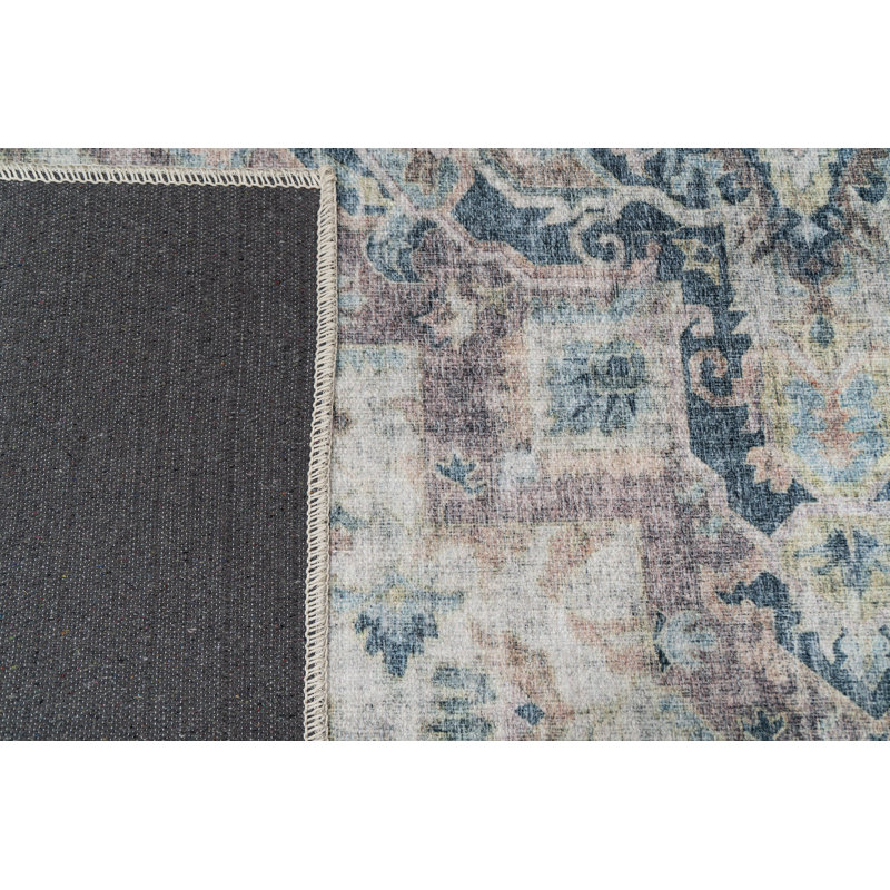 ELISE 5.3X7 6306-305 WINE/NAVY/TAN, Rectangle 5'3" x 7'