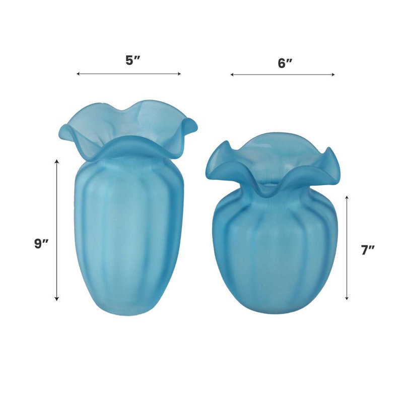 Derizzo Glass Table Vase, Blue