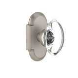 Cottage Plate with Oval Clear Crystal Door Knob
