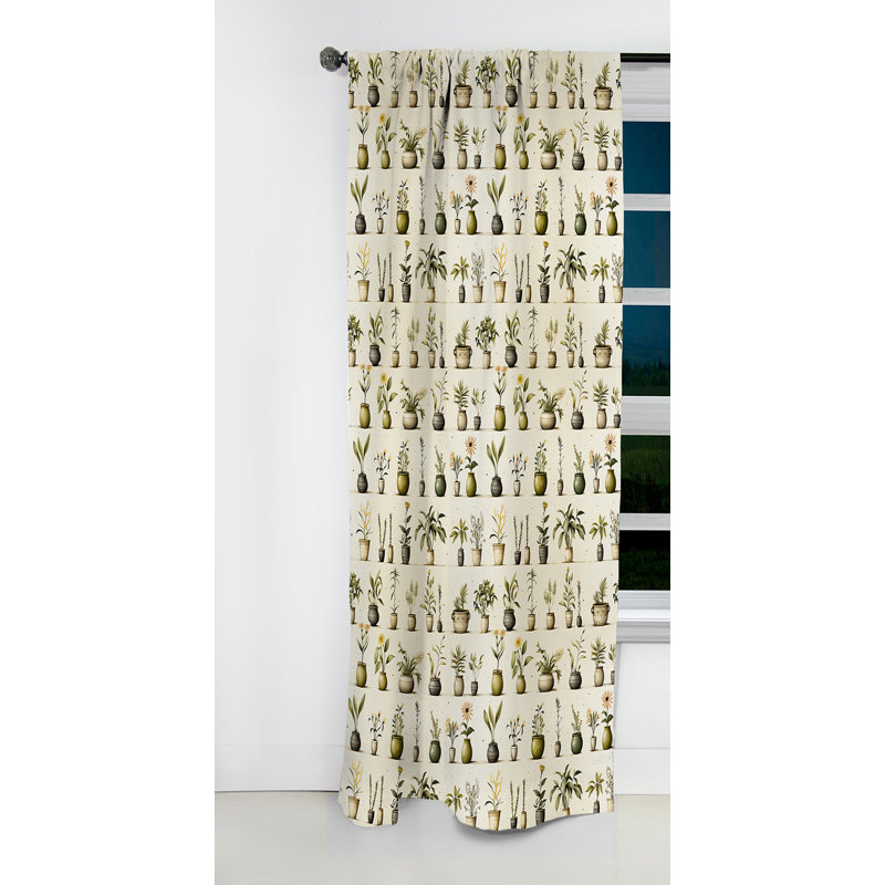 Halbert - Floral Curtain - Blackout Floral Curtain - 1 Panels, 52" W x 63" L