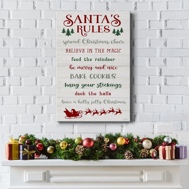 " Santa's Rules ", 18" H x 12" W 1.5" D
