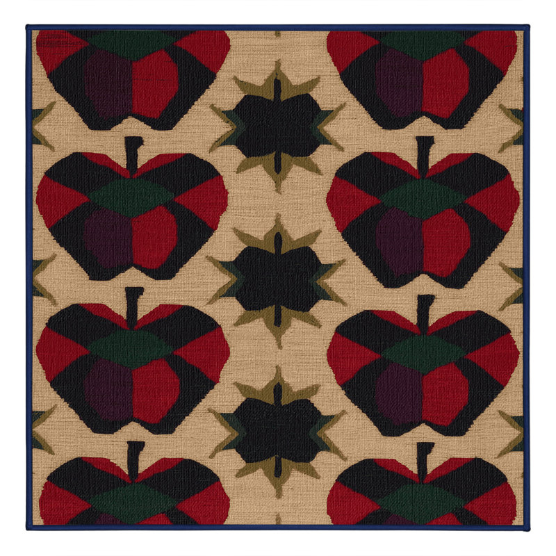  Tapis lavable à motif de pomme et d'étoiles d'Afrique, Carré 4 pi