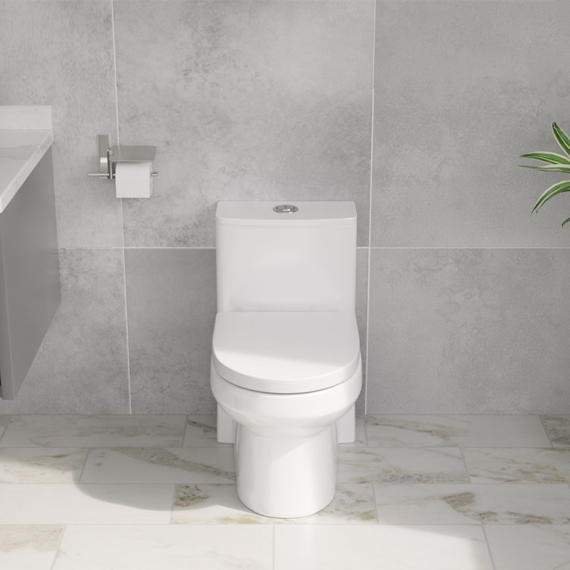 1.1/1.6 GPF Dual-Flush Elongated One-Piece Toilet with 16 in. Comfort Seat Height, Ceramic Glazed Surface(Soft Close Seat Included)