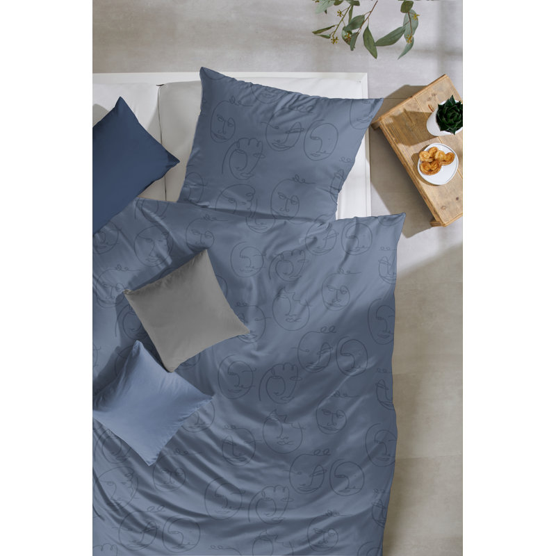 Dravin Cotton 84 TC Duvet Cover Set, 155 x 220 cm - 1 Pillowcase (80 x 80 cm), Dark Grey