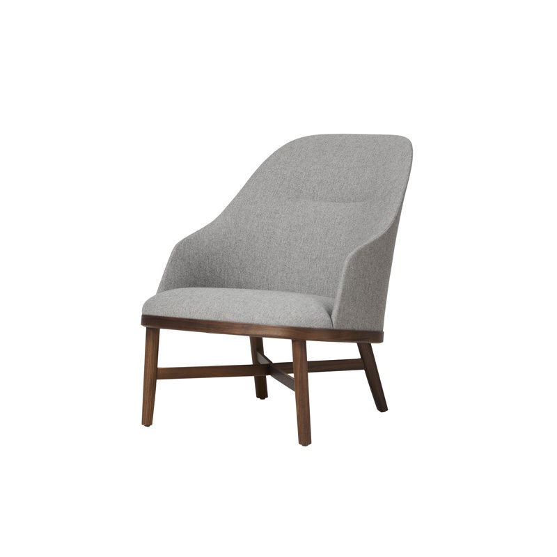 Bund Upholstered Accent Chair, Natural Walnut, Newcastle Charcoal New 1365