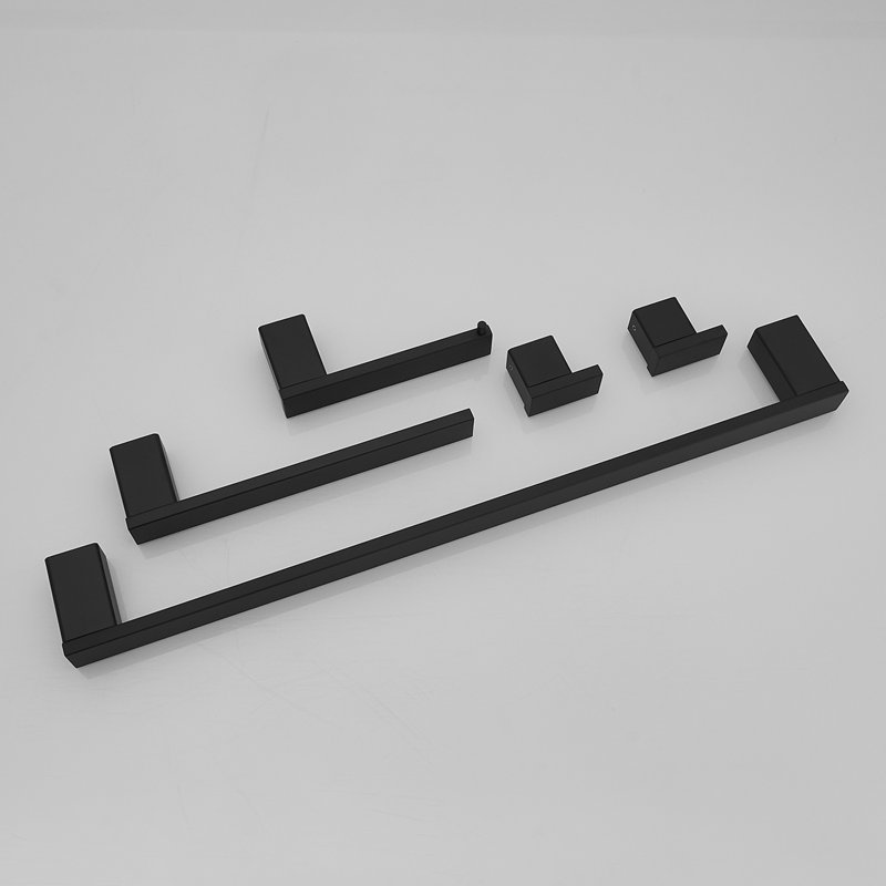 1 5 - Piece Bathroom Hardware Set, Matte Black