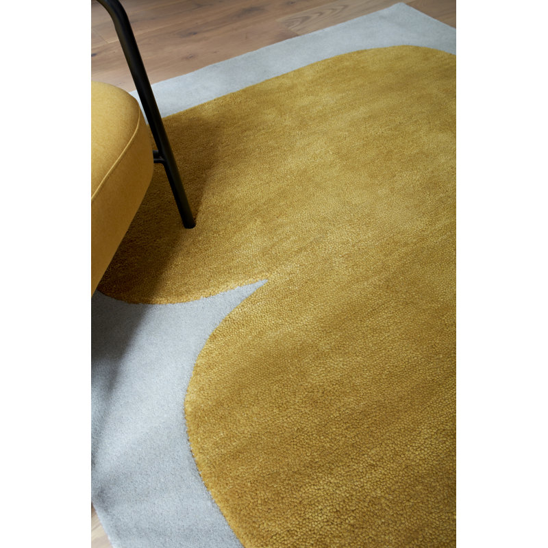 Bloxson Yellow/Grey Area Rug, Rectangle 160 x 230cm