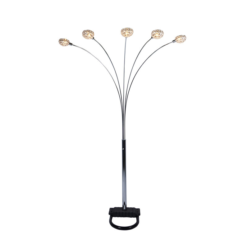 Lampe sur pied luxueuse incrustée de cristaux à têtes multiples Luxury