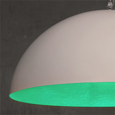 1 - Light Chrome Dome Pendant, White/Turquoise