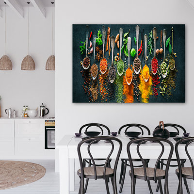 Herbs And Spices For The Kitchen - Wrapped Canvas Print