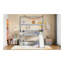 Lit simple superposé au dessus d'un lit simple avec glissade, lit maison avec glissade, gris