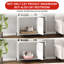 Enceinte de litière moderne pour chat avec rangement à 4 niveaux - cabinet de toilette caché en bois, maisonnette d'intérieur multifonctionnelle, facile à nettoyer, blanche, comprend un tapis de litière pour chat