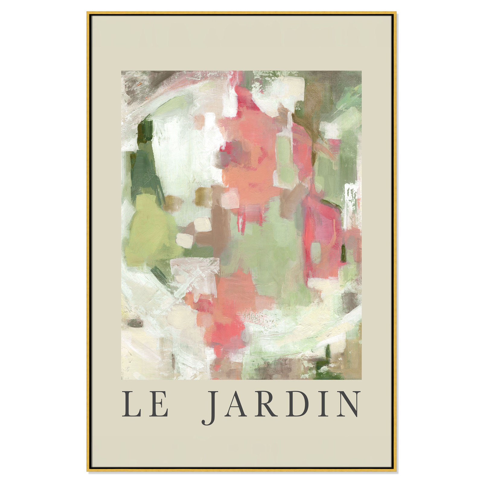 Riya "Le Jardin" Print by Carol Robinson, Gold Floater Frame, No, 61.5" H x 41.5" W x 2" D